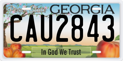 GA license plate CAU2843