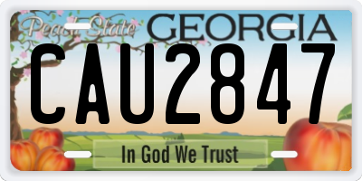 GA license plate CAU2847