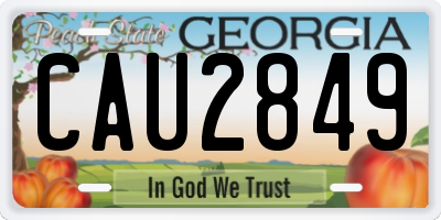 GA license plate CAU2849
