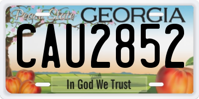 GA license plate CAU2852