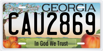 GA license plate CAU2869