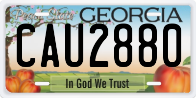 GA license plate CAU2880