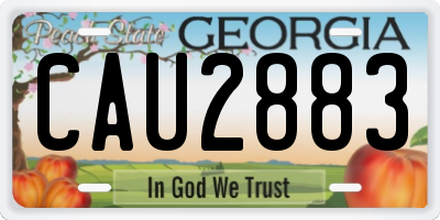GA license plate CAU2883
