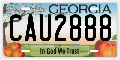 GA license plate CAU2888