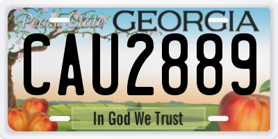 GA license plate CAU2889