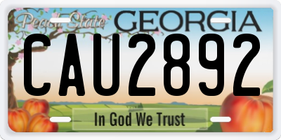 GA license plate CAU2892