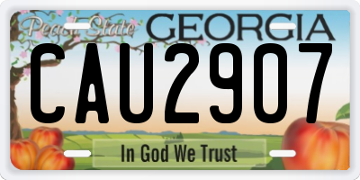 GA license plate CAU2907