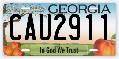 GA license plate CAU2911