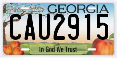 GA license plate CAU2915