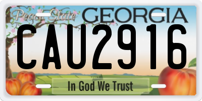 GA license plate CAU2916