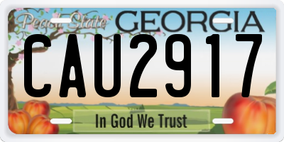 GA license plate CAU2917