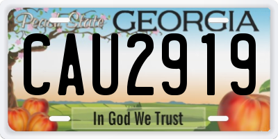 GA license plate CAU2919
