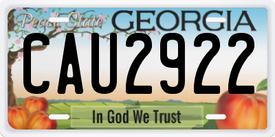 GA license plate CAU2922