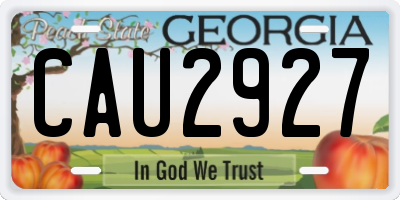 GA license plate CAU2927