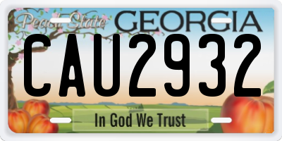 GA license plate CAU2932