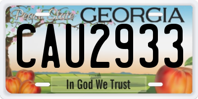 GA license plate CAU2933