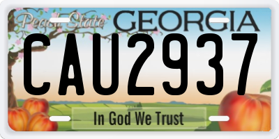 GA license plate CAU2937