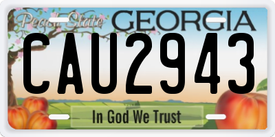 GA license plate CAU2943