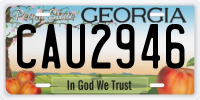 GA license plate CAU2946