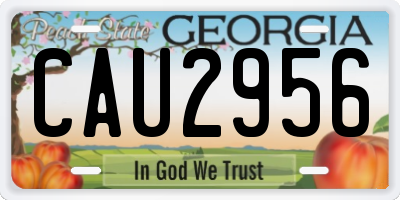GA license plate CAU2956