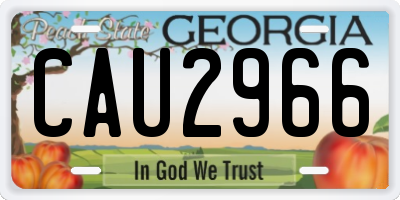 GA license plate CAU2966