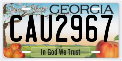 GA license plate CAU2967