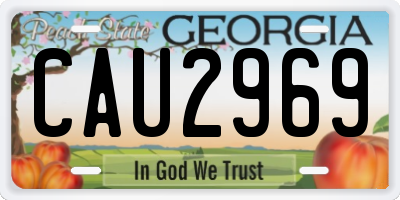 GA license plate CAU2969