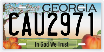 GA license plate CAU2971