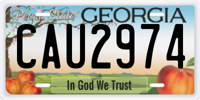 GA license plate CAU2974