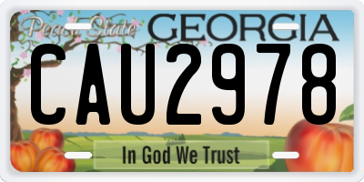 GA license plate CAU2978