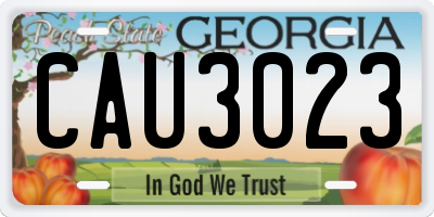 GA license plate CAU3023