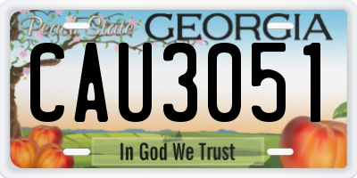 GA license plate CAU3051