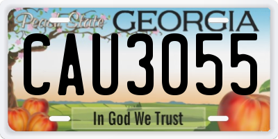 GA license plate CAU3055