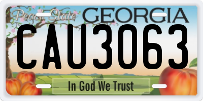 GA license plate CAU3063