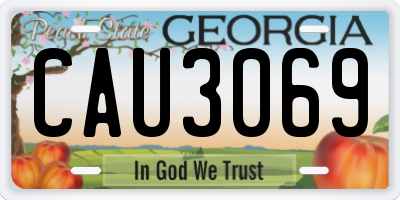 GA license plate CAU3069