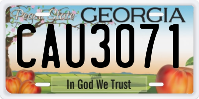 GA license plate CAU3071