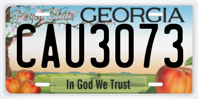 GA license plate CAU3073