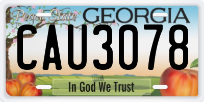 GA license plate CAU3078