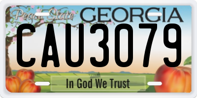 GA license plate CAU3079