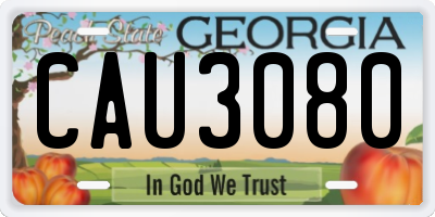 GA license plate CAU3080