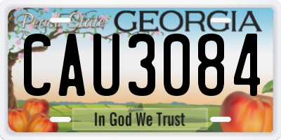 GA license plate CAU3084
