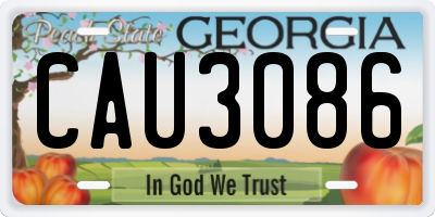 GA license plate CAU3086