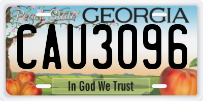 GA license plate CAU3096