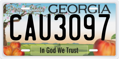 GA license plate CAU3097