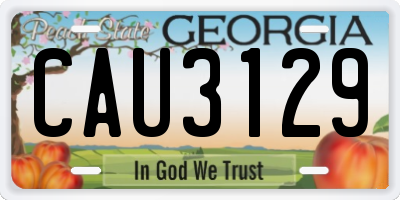 GA license plate CAU3129