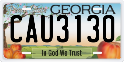 GA license plate CAU3130