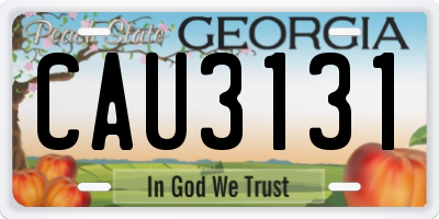 GA license plate CAU3131