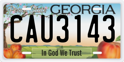 GA license plate CAU3143