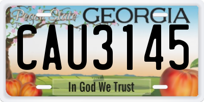 GA license plate CAU3145