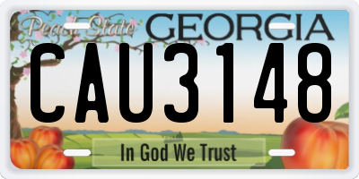 GA license plate CAU3148